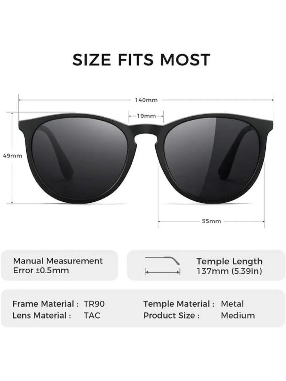 Sungait Round Polarized Sunglasses Women Men Vintage UV400 Retro Glasses
